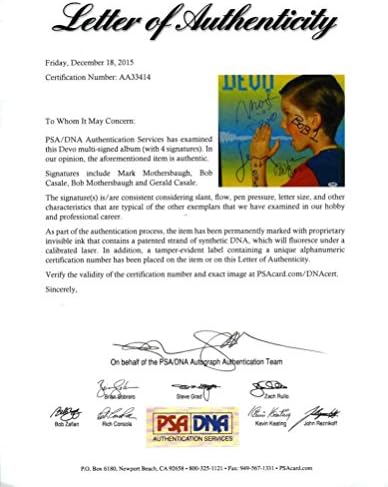 Devo Вик Signed Record Album LP Certified Authentic PSA/DNA COA