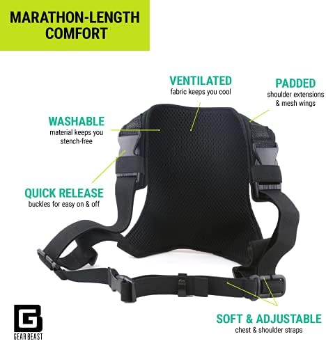 Gear Beast Running Backpack for Men and Women - Лека жилетка за джогинг и притежателя на телефона, за джогинг, пешеходен туризъм и колоездене - е Съвместим с повечето смартфони, черен