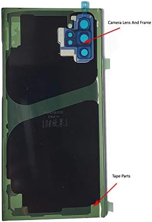Slimall Батерия Задната Стъклена Делото Подмяна на Врати за Samsung Galaxy Note 10+ Note 10 Plus с Обектива на камерата и панделка рамка (Auro Glow)