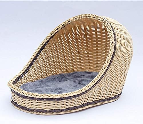 QTT Пет beds Пет Sofa Bed Basket Nest Slippers Style Comfortable Cat House Soft Removable Mat Rattan Weaving Sleeping