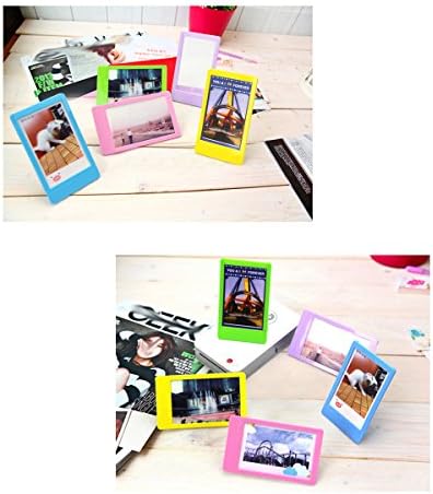 Ngaantyun 3 inch Plastic Colorful & Creative Desktop Stand Photo Frame for HP Sprocket Photo Paper/Pack of 5pcs (Асорти