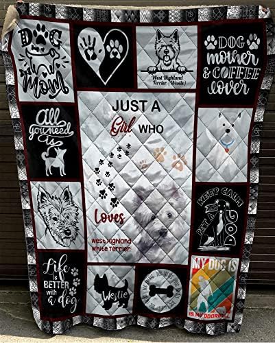 Just A Girl Who Обича West Highland White Terrier Customized Personalized (Single, Throw, Близнак, Queen, King, Size)