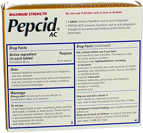Хапчета Pepcid AC Максимална якост - 25 карата, опаковка по 2 броя