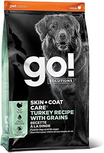 GO! РЕШЕНИЯ Skin + Coat Care - Суха храна за кучета, 3,5 килограма - Рецепта за пуйка със зърна за всички етапи от живота