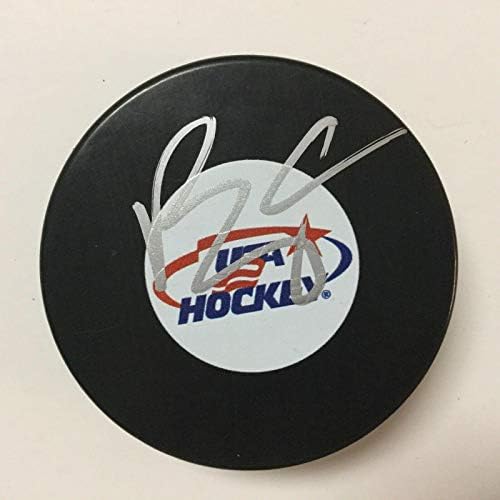 Брейди Tkachuk подписа автограф на националния Отбор на САЩ U. S. A Hockey Puck Go Senators a - Autographed NHL Pucks