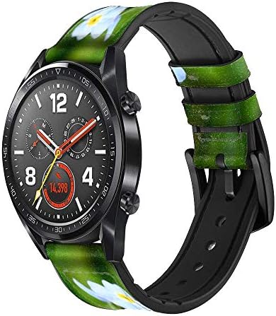 CA0202 Forget Me Not Leather & Silicone Smart Watch Band Каишка за Часовник Smartwatch Smart Watch Размер (20 мм)