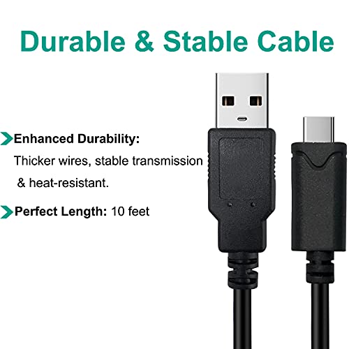 USB-A към USB Type C Кабел 10 фута Замяна за Xbox Series S X USB Контролер-C кабел Кабел за зареждане