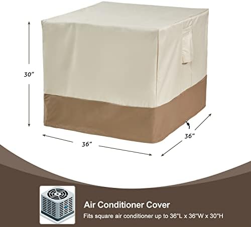 June Win Air Conditioner Cover for Outside Units, AC Covers Windproof and Durable, 600D Oxford Cloth Air Conditioner UV