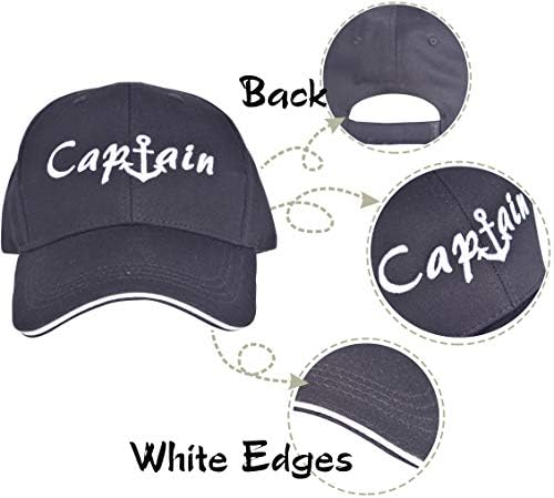 Капитанът и Първият Помощник Шапки| бейзболни Шапки Пакет от 2| Морски Морски Моряк Шапки Черно и Розово, Съответстващи на Капитана на Лодка бейзболни Шапки,Капитан