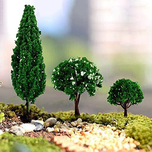 60 бр. Модел Дървета Смесени Миниатюрни Дървета, Растения Модел на Дърво Влак Природа Изкуствени Фалшиви Дървета Модел