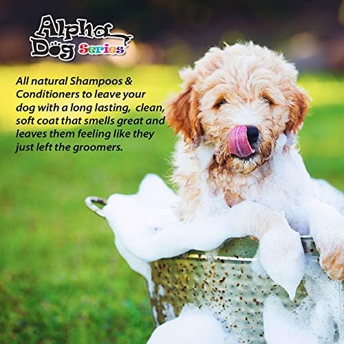 Alpha Dog Серията Bright White Grooming Natural Dog Shampoo and Conditioner with Aloe Vera, pH балансиран Шампоан за Кучета, Без Сълзи Овлажняващ Шампоан за чувствителна кожа - 26,4 унция (опаковка от 2 бро?