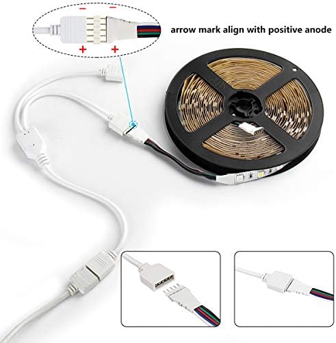 SUPERNIGHT LED Strip Дърва Connector 5 Pins 1 to 2 Y - Сплитер Cables for 3528 smd 5050 RGBW LED Light Strip with 6 Male