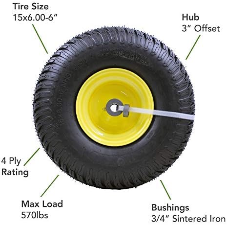 15x6.00-6 Подмяна на предните гуми е в колекцията за косачки John Deere серия 100 и 300 - 2 опаковки