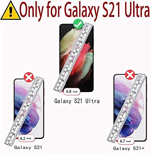 MONASAY Galaxy S21 Ultra Портфейла Case with S Pen Holder, Screen Протектор,Flip Folio Leather Phone Cover, RFID Blocking