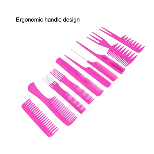 Мъжки Comb, Стайлинг Comb 10 Pieces Style High Durability Ergonomic Handle Широко Приложение за Фризьорски салон за Фризьорски