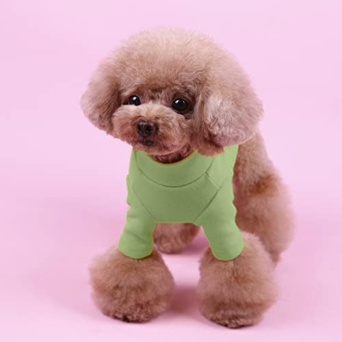 Kitipcoo Куче Поло Тениски за Малки Кучета и Котки, Куче Плътен Цвят Риза С Дълги Ръкави на Дрехи за Кучета Дрехи за Кучета