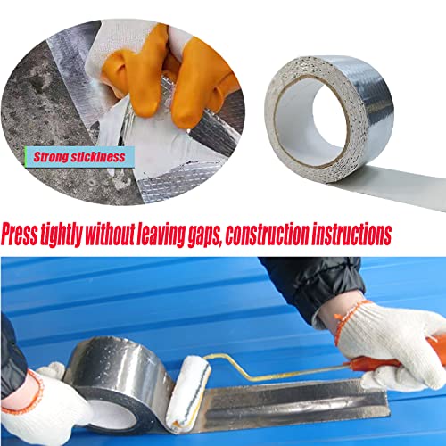 Autoly Waterproof Super Tape,50MM Wide 5M Long Aluminum Butyl Rubber Tape for Window and Metal Roof Мигащи, Patching and При Ремонт Теч,Pipe and Boat etc(1MM Thick)