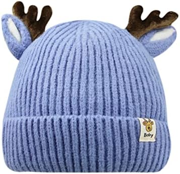 ZGMYC Baby Toddler Cotton Зимна Шапка Hat Сладко Moose Antlers Warm Cap for Boys Girls