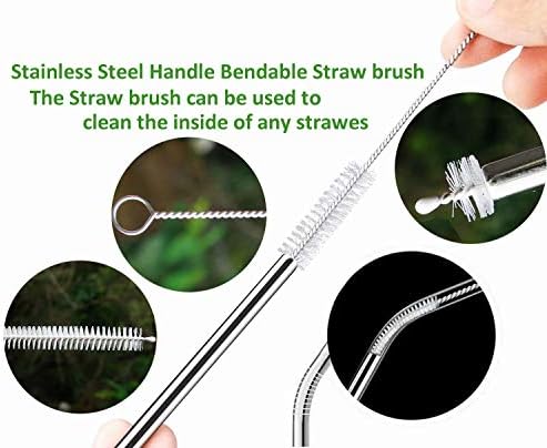 AFUUFA Multiple Size Straw Cleaner Brush Set of 12 10 9 8 5, Пречистване тръба тръба найлон, Дръжка от неръждаема стомана,
