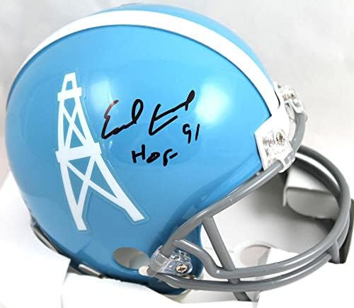 Earl Campbell Autographed Хюстън ойлърс игра 60-62 TB Mini Helmet W/HOF - JSA W Black