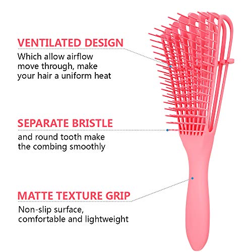 Detangling Brush 3a to 4c Hair, Detangler Brush for Къдрава Коса Wet Thick Извратени Hair, Adjust Hair Brush Scalp Massage