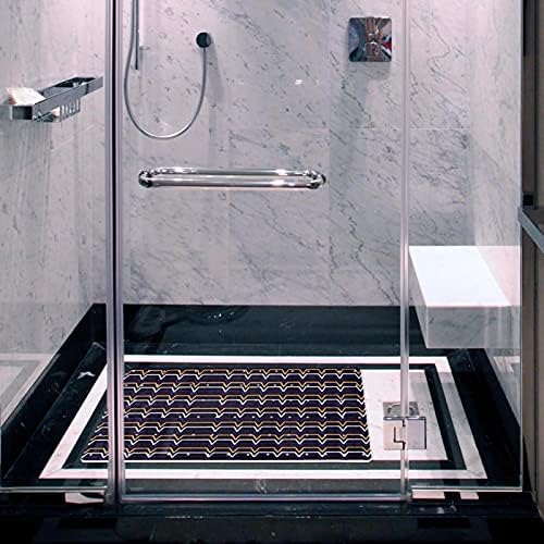 Хелоуин Orange & White Stripe Pattern-01 Shower Bathroom Mat Bathroom Kid Mat (14.7x26.9 in) с вендузи и сливными дупки