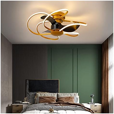 Умно тавана лампа Вентилатор, управляван и дистанционно Безстепенно Затемняющий Цвят Замяна Мощност Затъмнение за Спалня