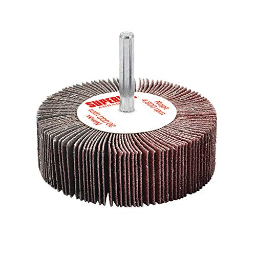Superior Abrasives 10149 SHUR-KUT 3in x 1in x 1/4in Aluminum Oxide Mounted Flap Wheel, 60 Grit (Pack of 10)