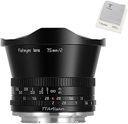 TTartisan 7.5 mm F2.0 Fisheye обектив с ъгъл на видимост от 180°, съвместим с камери Nikon-Z Mount, като Z6 Z7 Z50