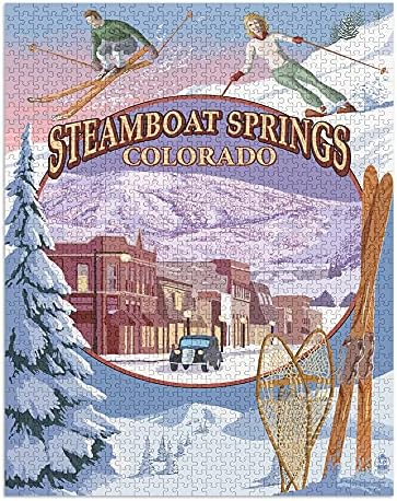 Steamboat Springs, Colorado, Монтаж (1000 Piece Пъзел, Size 19x27, Challenging Jigsaw Puzzle for Adults and Family, Made