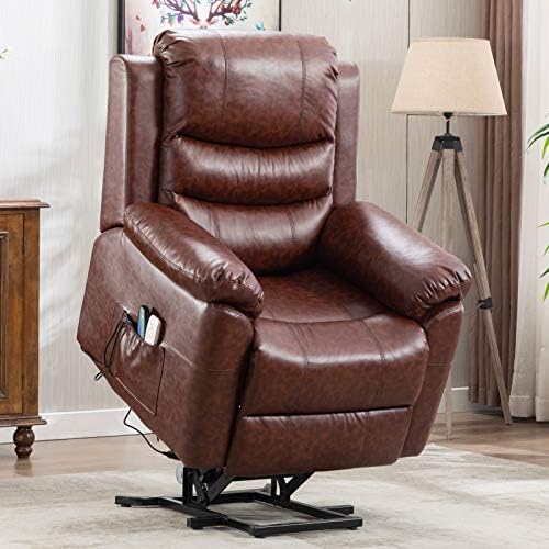 Pongsona Electric Power Lift Recliner Chair Sofa heated Vibration Massage Lift Chairs Recliners For Elderly,Мек Кожен