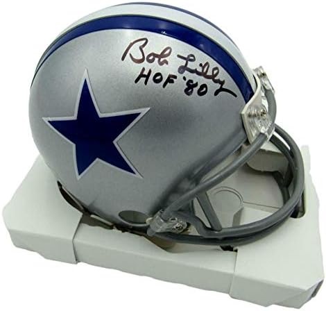 Боб Lilly HOF Signed Каубои Throwback 1964-66 Mini Helmet JSA Witness 156412 - Мини-Каски NFL с Автограф