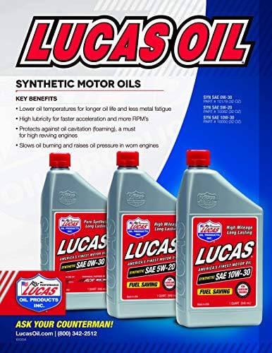Lucas Oil 10082 SAE 5W-20 Синтетично моторно масло, 1 литър