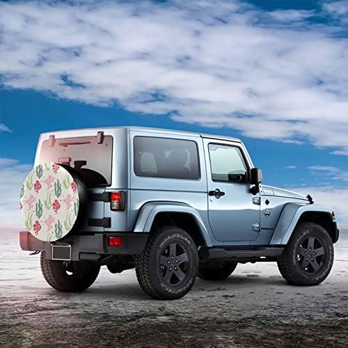 Kanen Плосък Coral Spare Tire Cover Universal Sunscreen Waterproof Прах-Proof Wheel Covers Fit for Trailer Rv SUV Camper