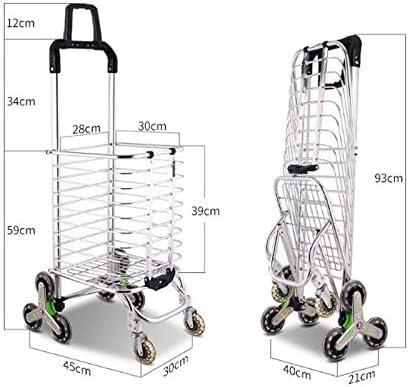Сгъване на количката за пазаруване,олекотена количка за пазаруване на хранителни стоки от алуминиева сплав Малка количка