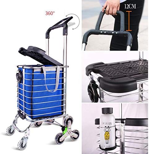Сгъване на количката за пазаруване,олекотена количка за пазаруване на хранителни стоки от алуминиева сплав Малка количка