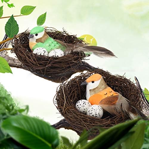INOOMP 2 бр. Великденско слама човек Оплетка bird 's Nest Творческа bird' s Nest Украшение Изкуствено Гнездо на птици