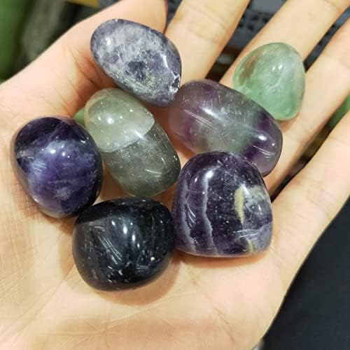 XHAAWH Натурален Цветен флуорит Чакъл Crystal Проба Камъни и Минерали Полирани Скъпоценни Камъни Градина Аквариум за Декорация