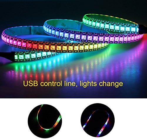 Rich-R LED Light Strip, Водоустойчив USB RGB LED Soft Strip Lighting Background Light Backlight за компютър, TV (1m)