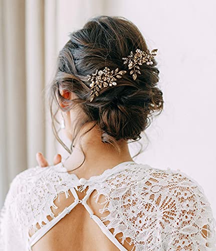 SWEETV Vintage Wedding Hair Comb&Bridal Hair Pins Set,Сватбени Аксесоари за коса за Булки