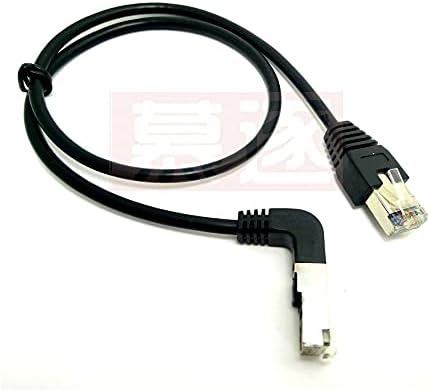 Съединители Лакътя нагоре и надолу под ъгъл от 90 градуса 8P8C FTP, STP UTP Cat 5e Ethernet LAN мрежов пач кабел кабел 0,5 м/1 и м/2 m/3 m/5 m - Дължина на кабела: 0,5 m, цвят: UP)