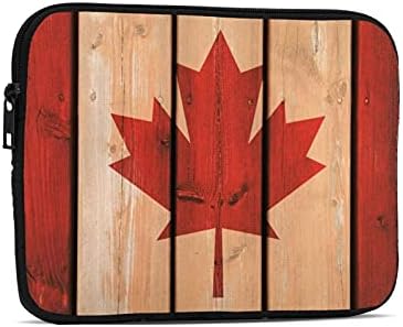 Канадски Флаг Лаптоп и iPad Таблет Калъф за носене Здрава и водоотблъскваща тъкан Черен 7,9 инча