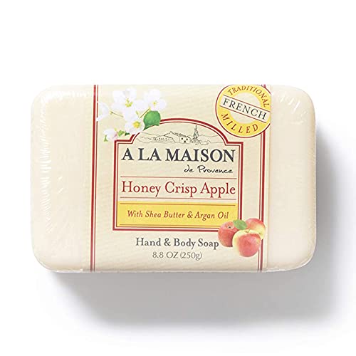 A La Maison Honey Crisp Apple Soap Bar 8.8 oz. | 1 Triple Pack French Milled All Natural Soap | Овлажняващ крем и хидратиращ