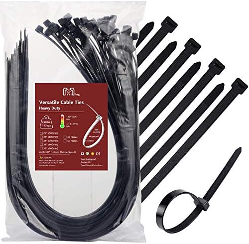 Zip Ties Heavy Duty 250 lb 24 Inch, Extra Long Cable Ties Wide Plastic Тел Вържете Wraps Strong Ties Industrial Zipties