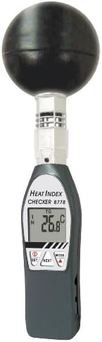 Общи Инструменти WBGT8778 Deluxe Heat Index Monitor with Wet Bulb Globe Температура, 75mm Black Ball