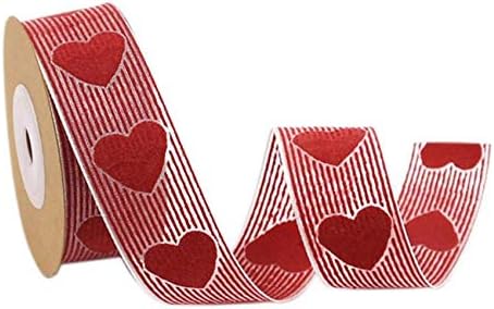 ZHLCity Сърцето Печат на Ленти за Опаковане на Подарък за Сватба Парти Деня на Благодарността Занаят, Празнична Украса,Фино Бяло Сърцето на червен Фон
