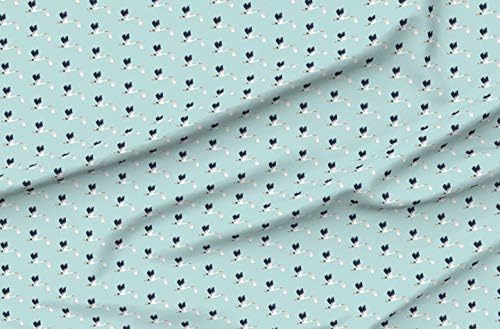Spoonflower Fabric - Sky Blue Baby Shower Nursery Mother Gender Neutral Акварел Публикувана на Лепестке Подпис Памучен Плат в Двора - Шевни Мозайка Robe Занаяти Декор
