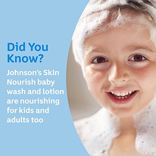 Johnson ' s Skin Nourish Хидратиращ детски лосион с аромат на алое Вера и витамин E, Нежен и лек Лосион за тяло за цялото