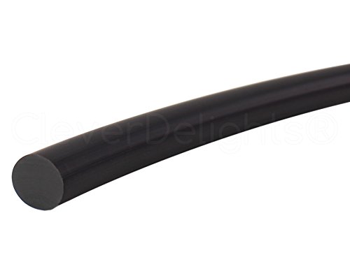 Твърд гумен кабел CleverDelights - диаметър 3/4 инча - 25 фута - Дюрометр Buna 70 - Черно - 0.75 Кръг