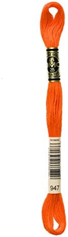 DMC 117-947 6 Конци за Бродерия, памучна нишка, Жженый оранжево, 8,7 Ярд
